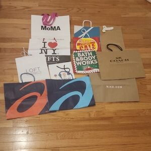 Paper Shopping Bags Collection of Assorted Designer - 12 New Bags Included